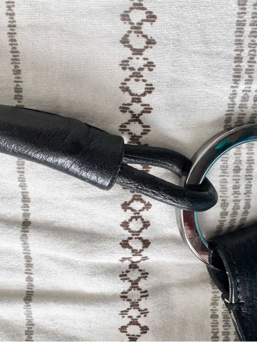 Gucci Black Monogram Hobo Bag with Leather Trim